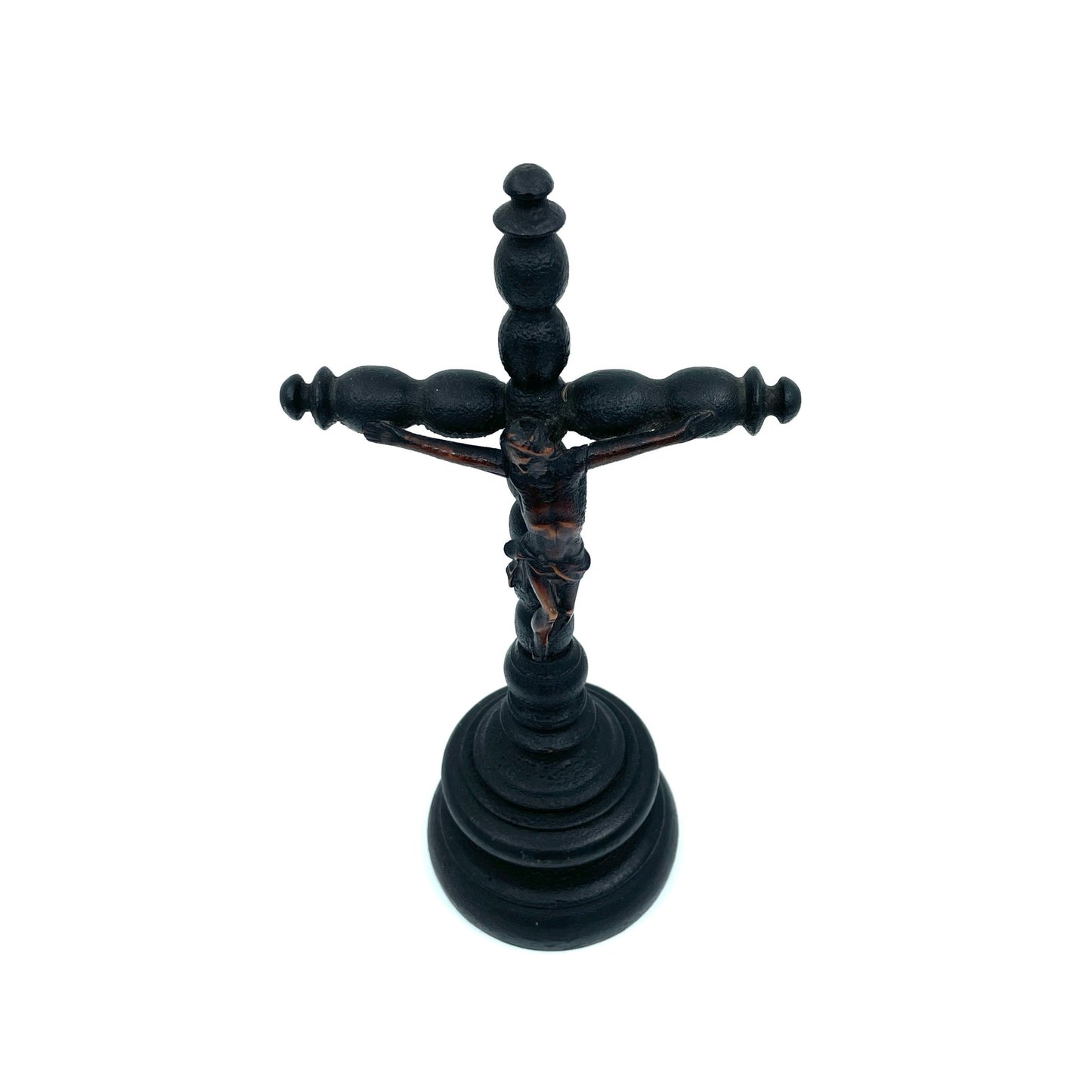 Antieke Houten Crucifix | Jezus Christus aan het Kruis (19e eeuws) - antique-vintagedepot