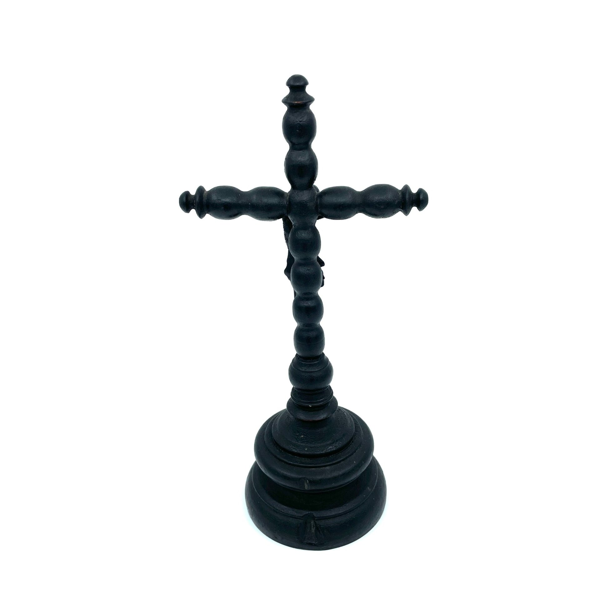 Antieke Houten Crucifix | Jezus Christus aan het Kruis (19e eeuws) - antique-vintagedepot