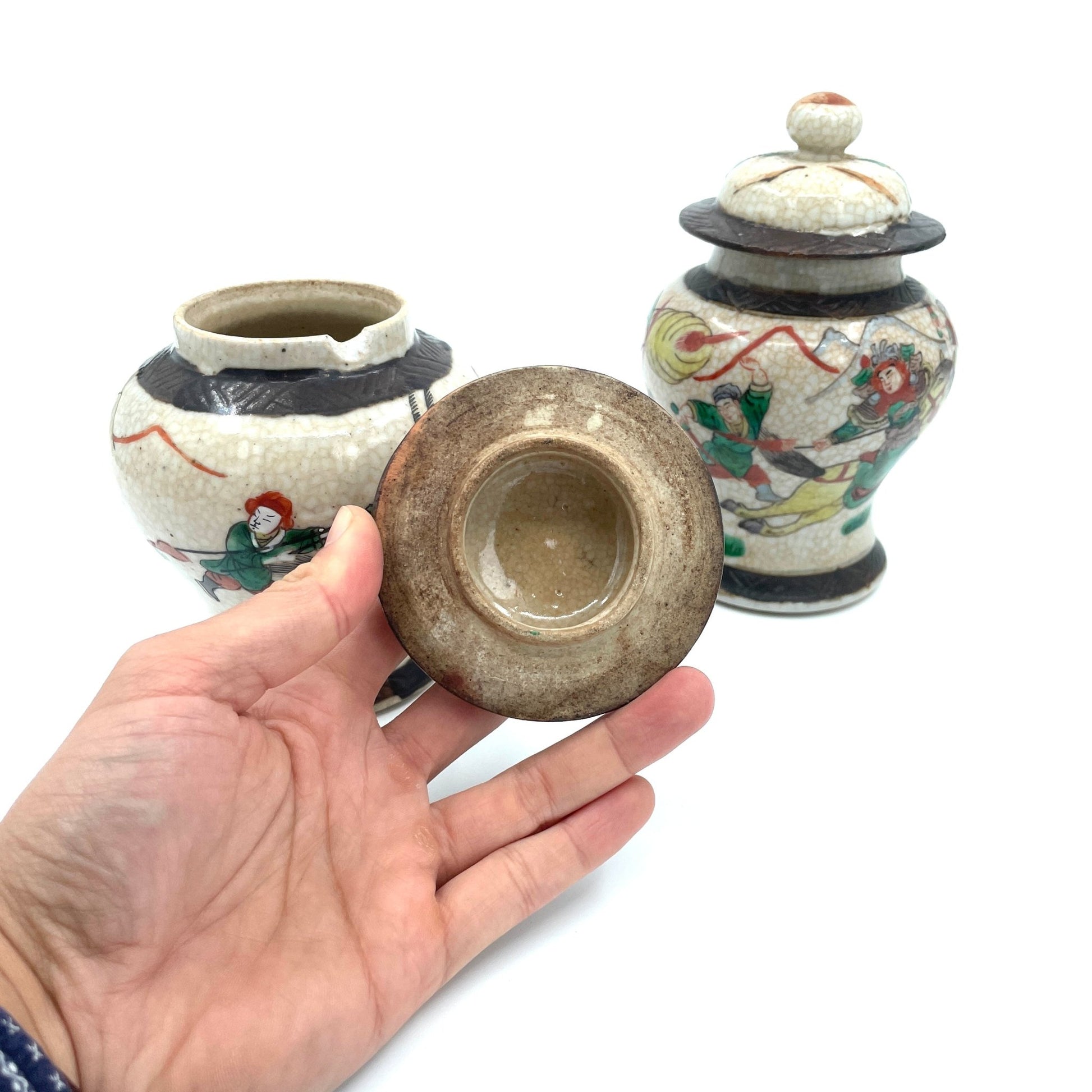 Nanking Porselein | Chinese Craquelé Gemberpotten - antique-vintagedepot