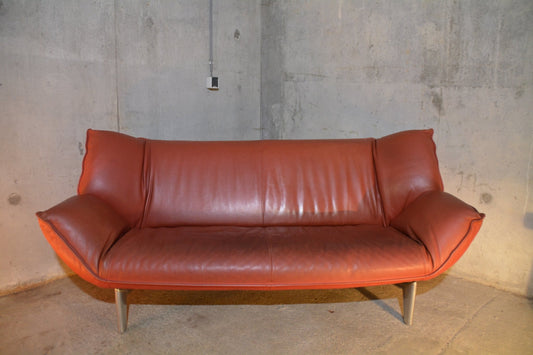 (Sold out) Leolux Tango 3 seater sofa - red leather | Leolux Tango 3 zits bank - rood leder - antique-vintagedepot